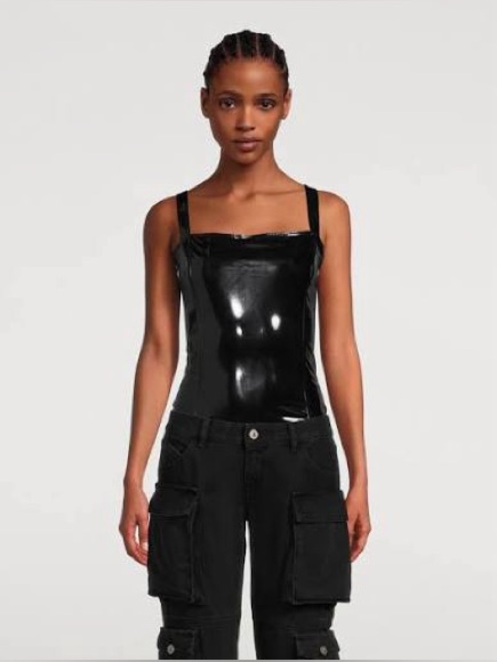 Good American VINYL CORSET BODYSUIT Size 2/M